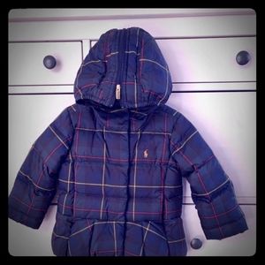Cute Ralph Lauren Girl Plaid Peplum Hooded Coat